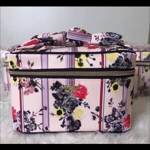 Victoria's Secret Striped Floral Blush Train Case